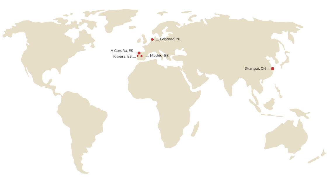 Mapa global con las sedes